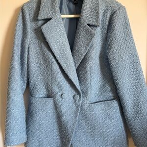 Forever 21 Blue Blazer Classic Lapel Structured